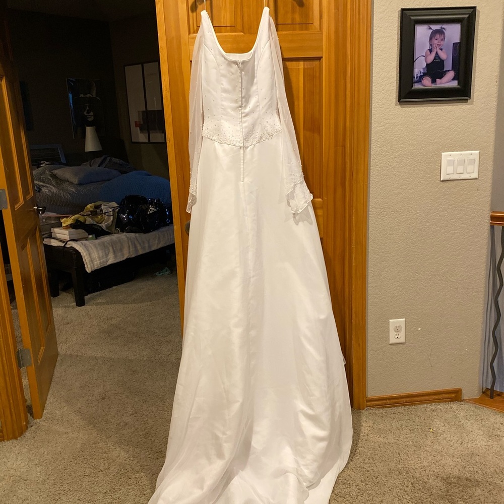 White wedding dress with beading